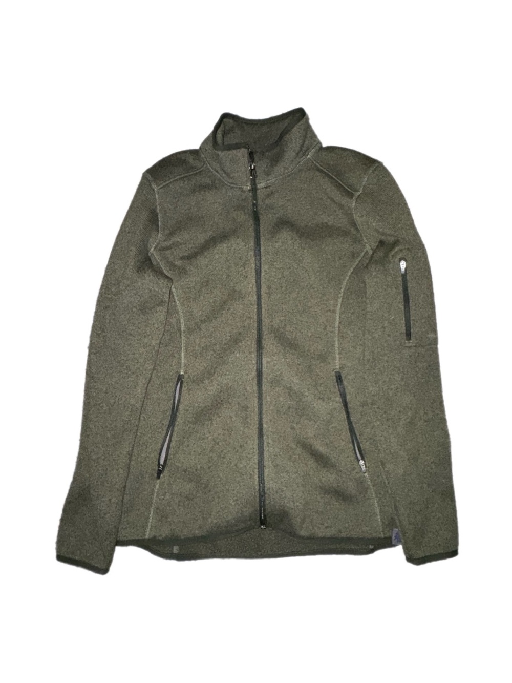 Women’s L.L Bean Olive Green Full-Zip Fleece Jacket size Small